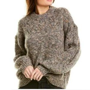Madewell Pointelle Bubble Sleeve Pullover Sweater